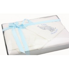 Personalised Baby Boy Gift Set Sleepsuit & Blanket Boxed Cute Elephant Design Newborn Gift